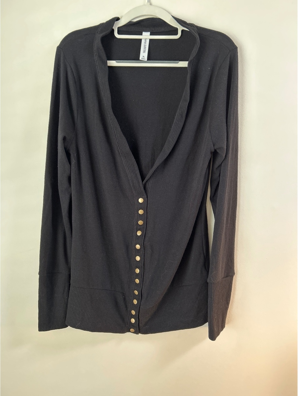 Zenana Outfitters Women's Black Button-Up Cardigan XL